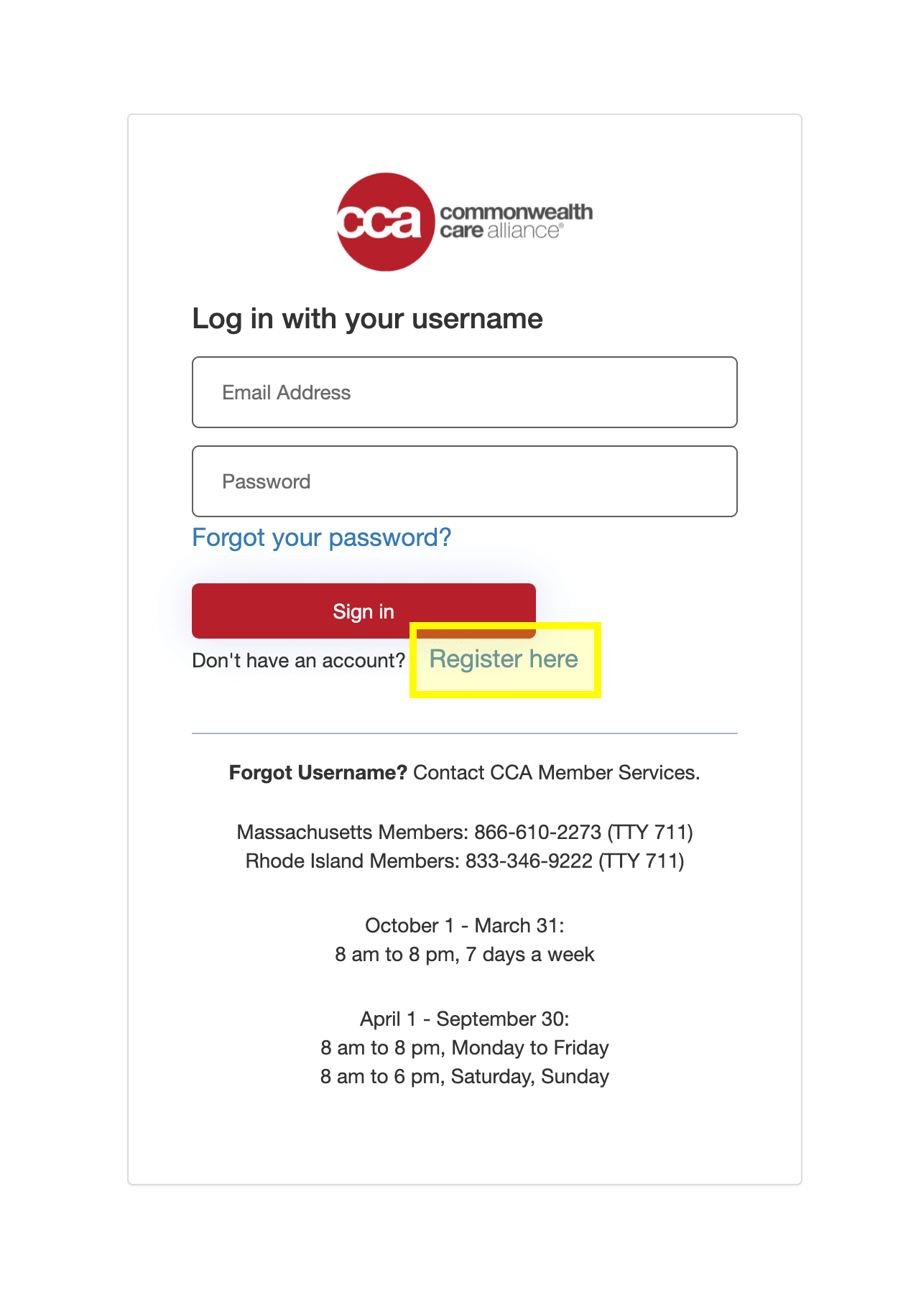 Commonwealth Care Alliance Patient Access API Registration