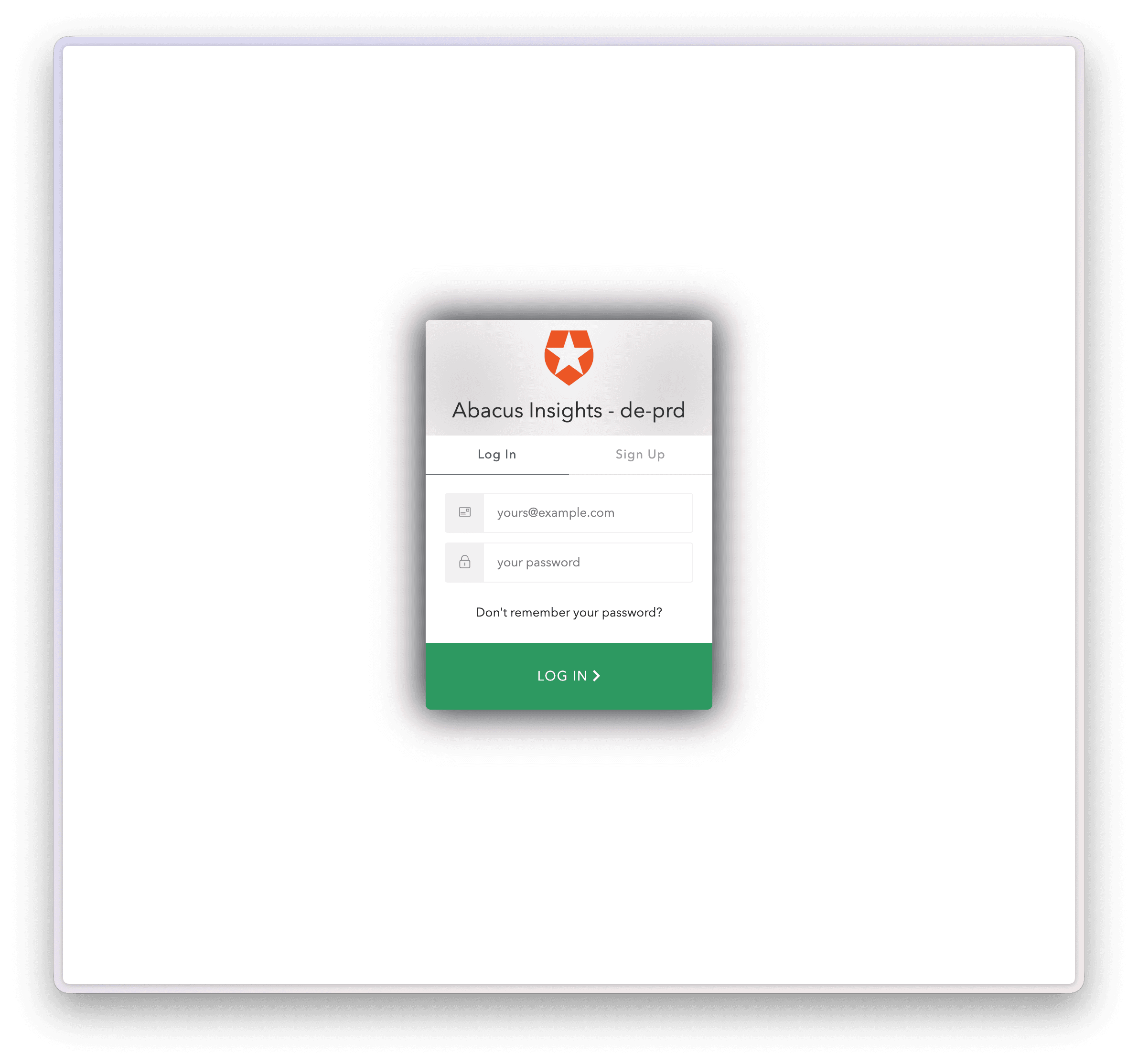 Abacus Insights login page