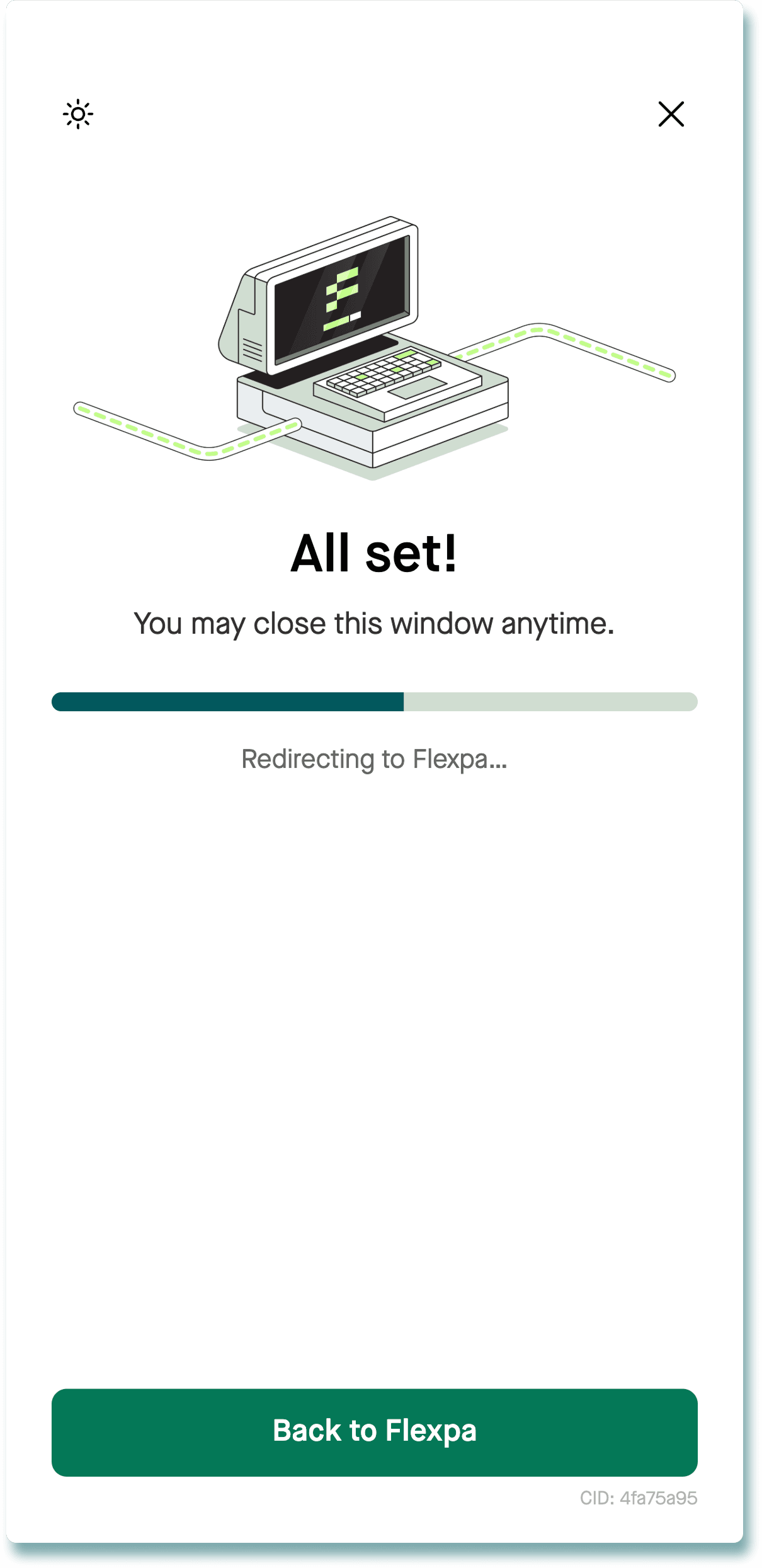 Flexpa all set screen