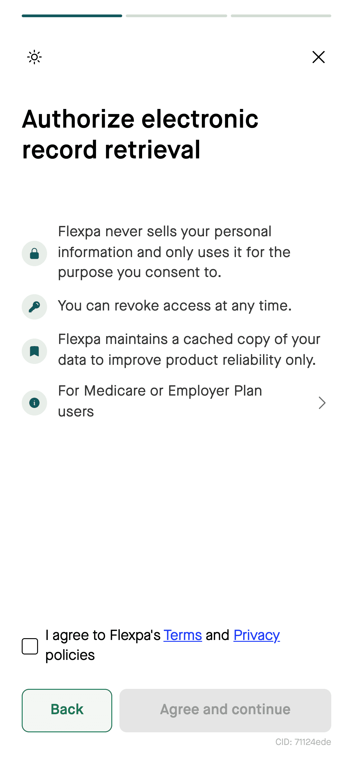 Flexpa consent screen