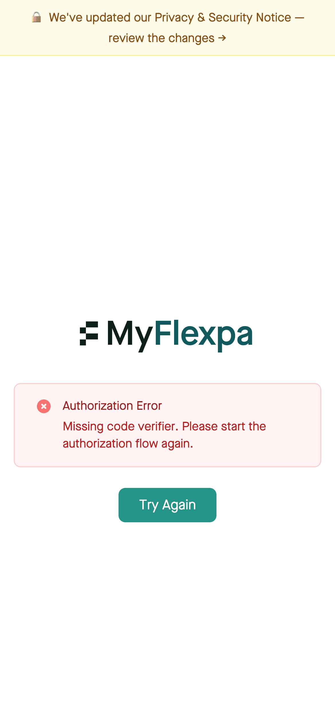 Authorization error: invalid_grant