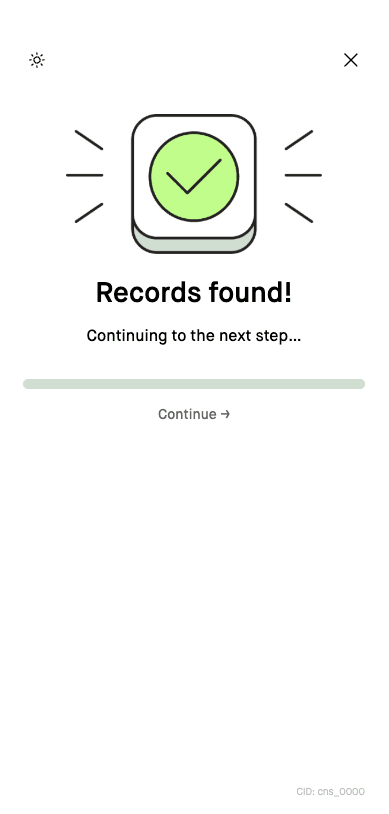 Records found screen