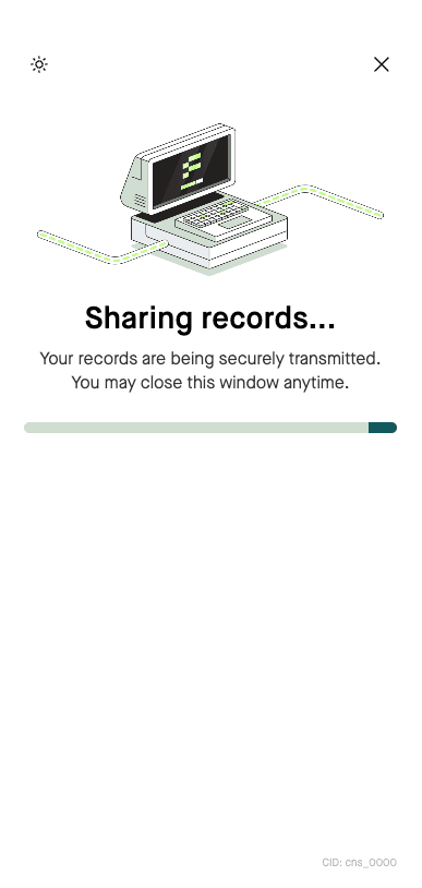 Sharing records loading screen