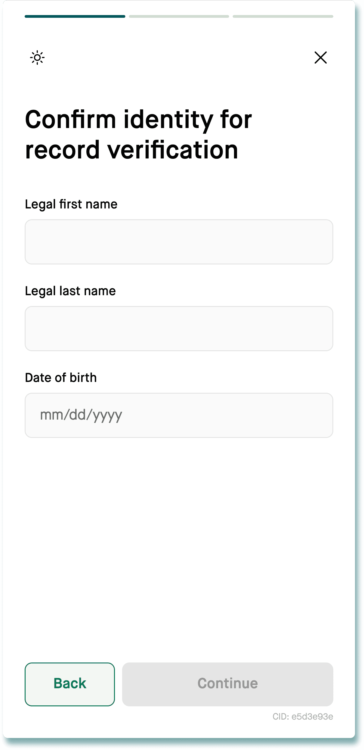 Flexpa identity verification screen