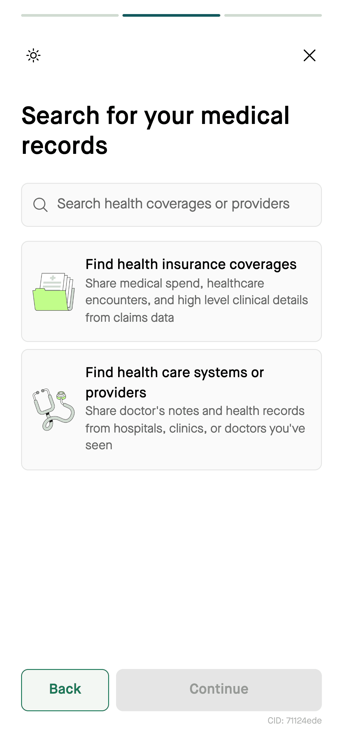 Flexpa search screen