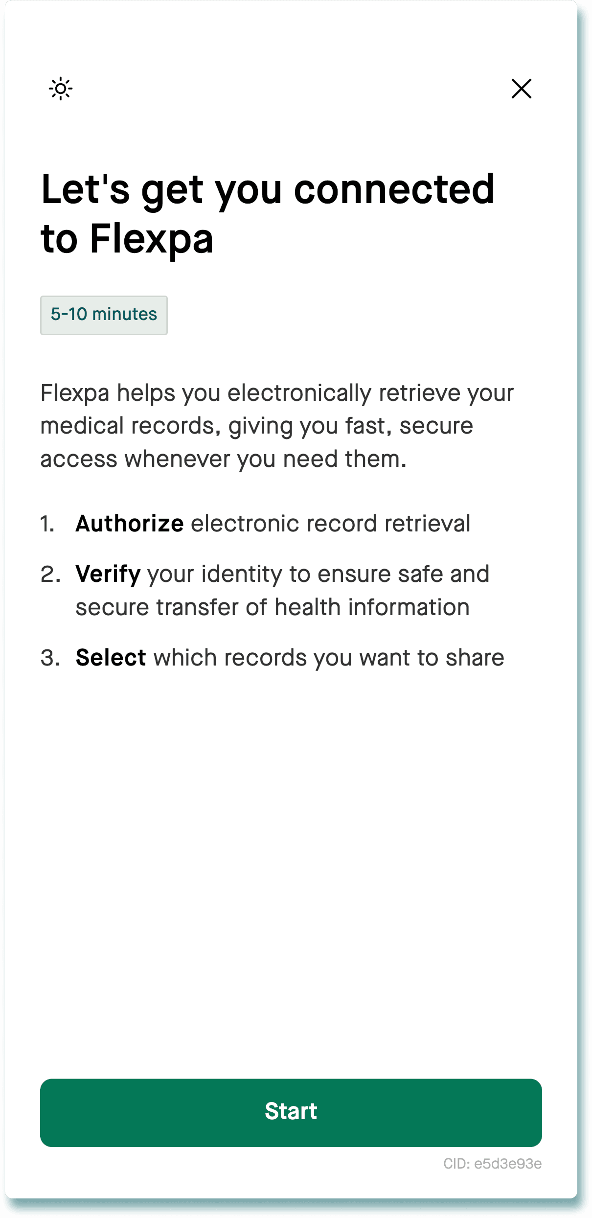 Flexpa welcome screen