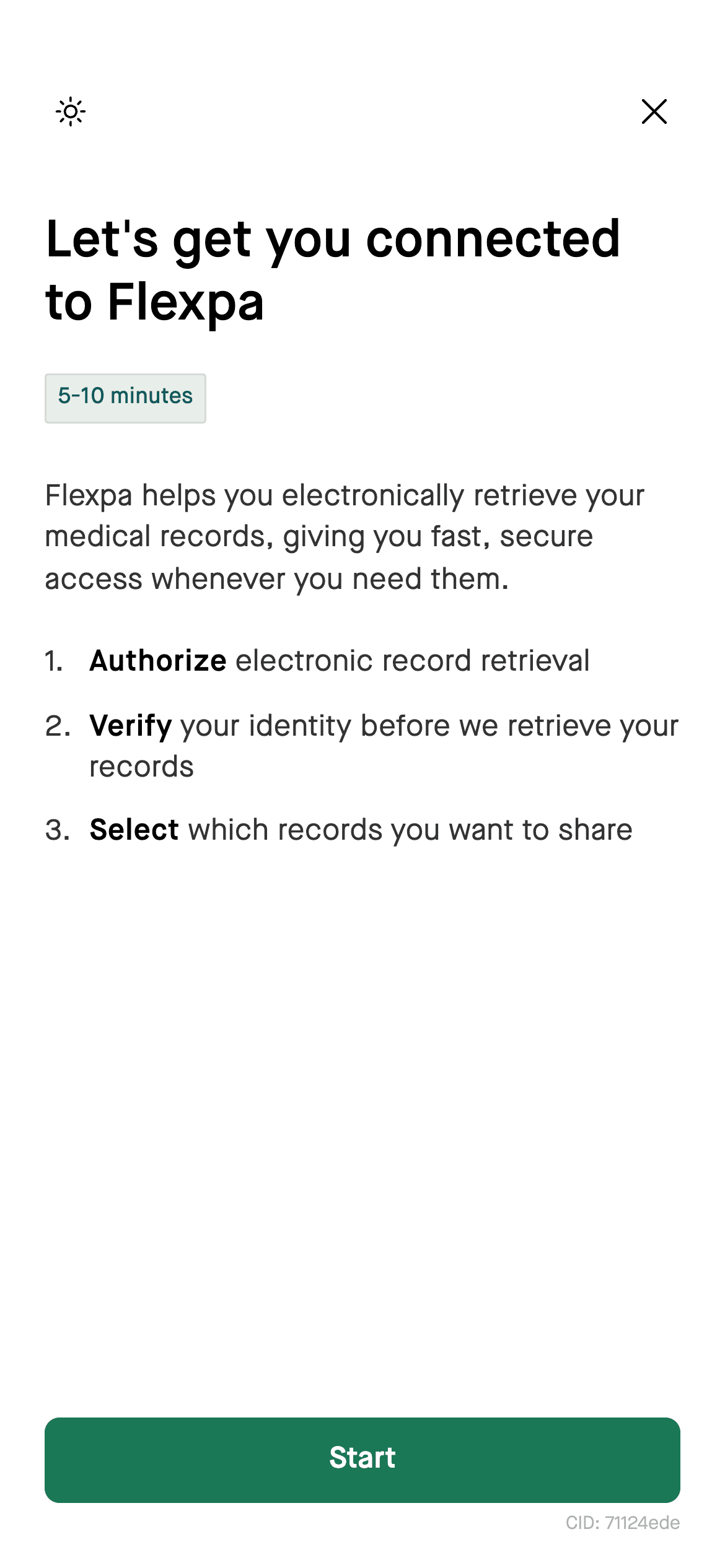 Flexpa welcome screen