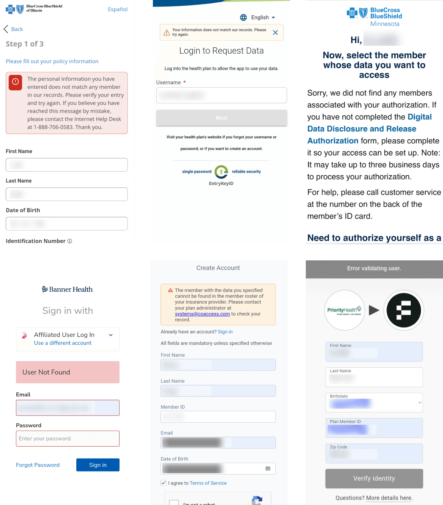 Patient Access API Error Validating User