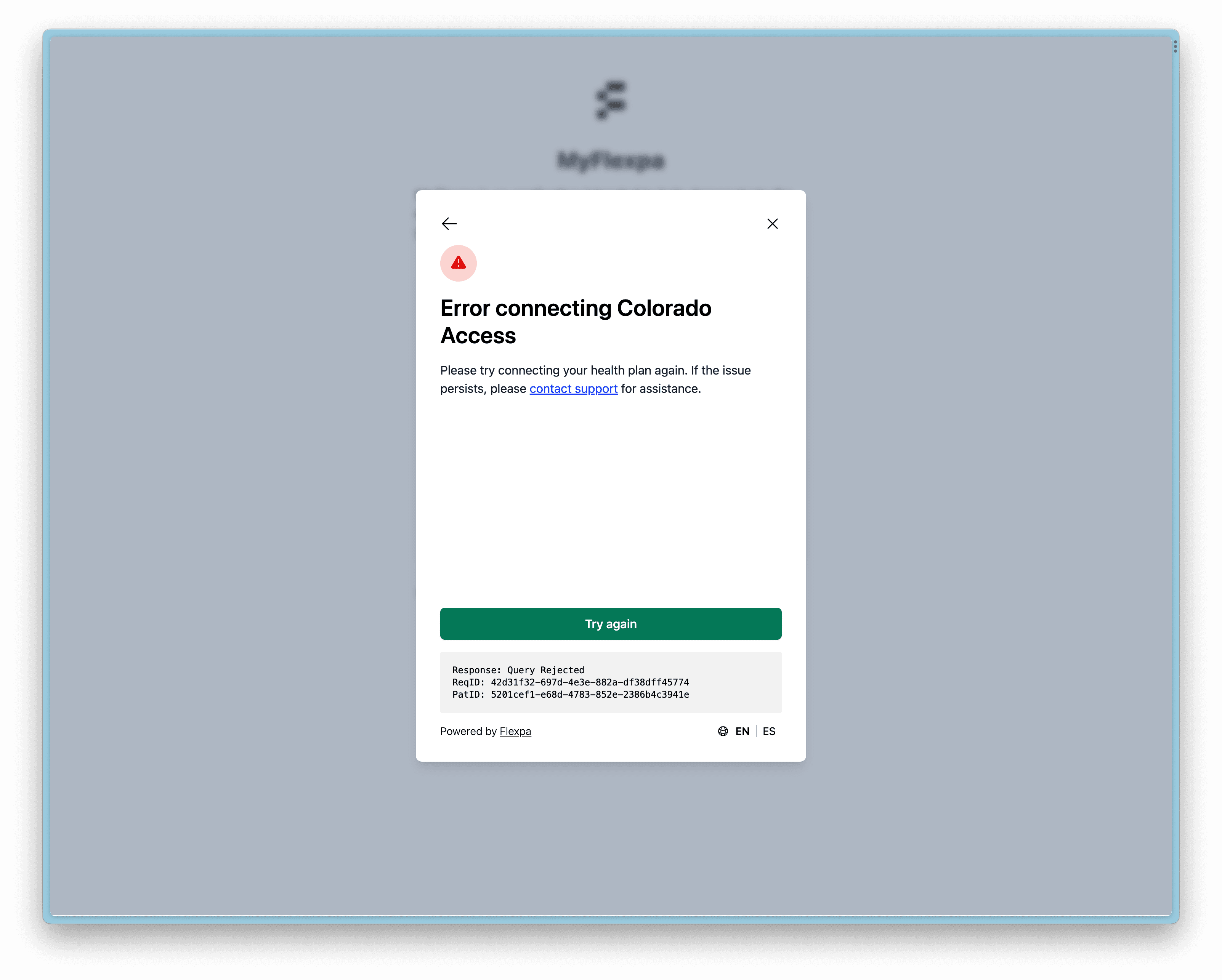 Flexpa Link Error