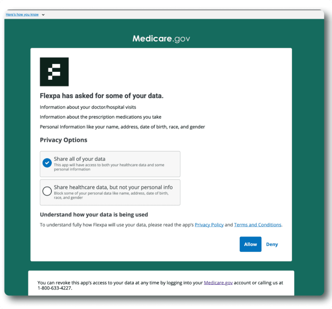 Flexpa Link CMS login modal 1
