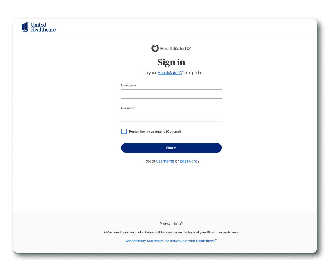 Flexpa Link United login modal