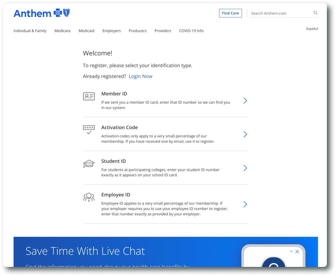 Flexpa Link Anthem registration modal 1