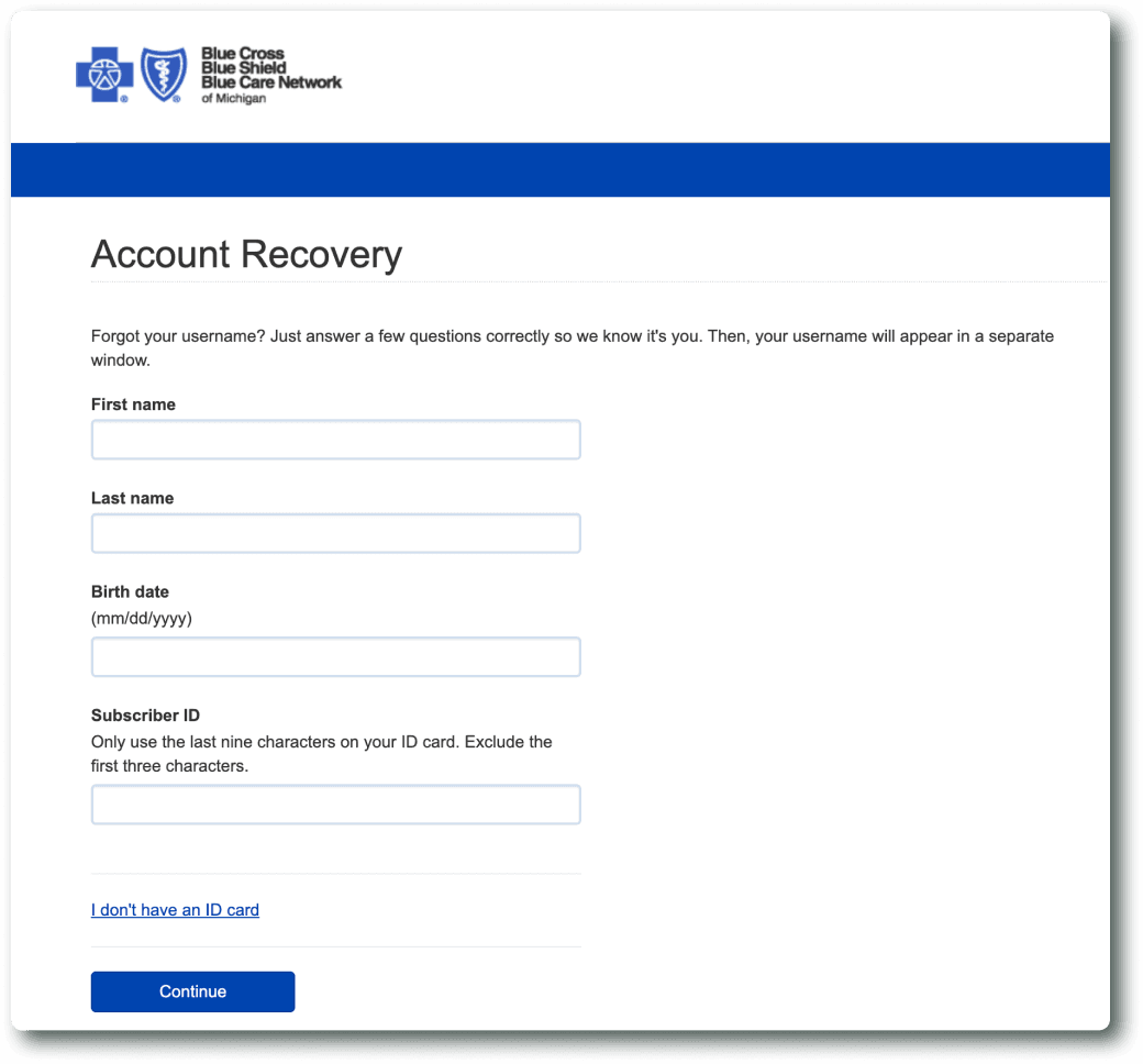 Flexpa Link BCBSMI registration modal