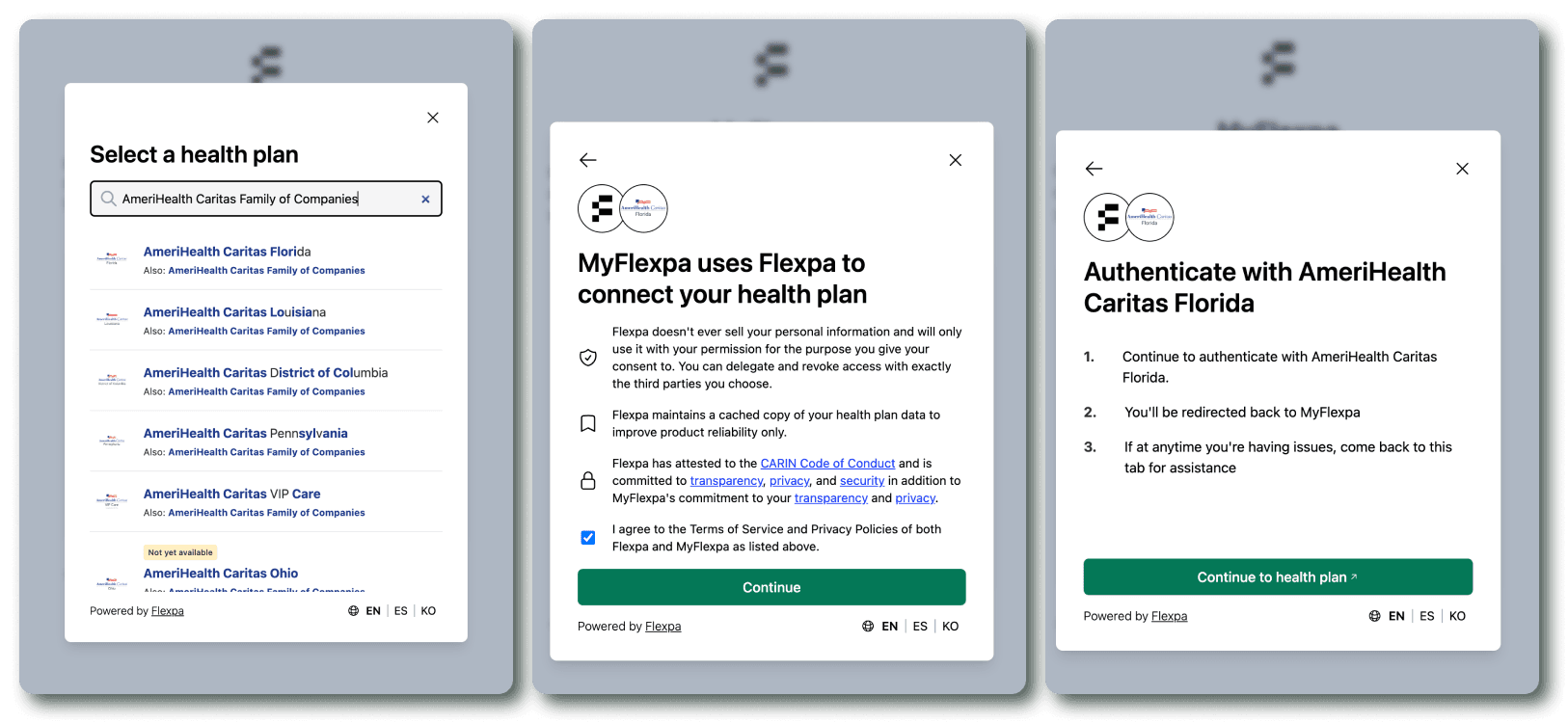 Flexpa Link Ameri search modals