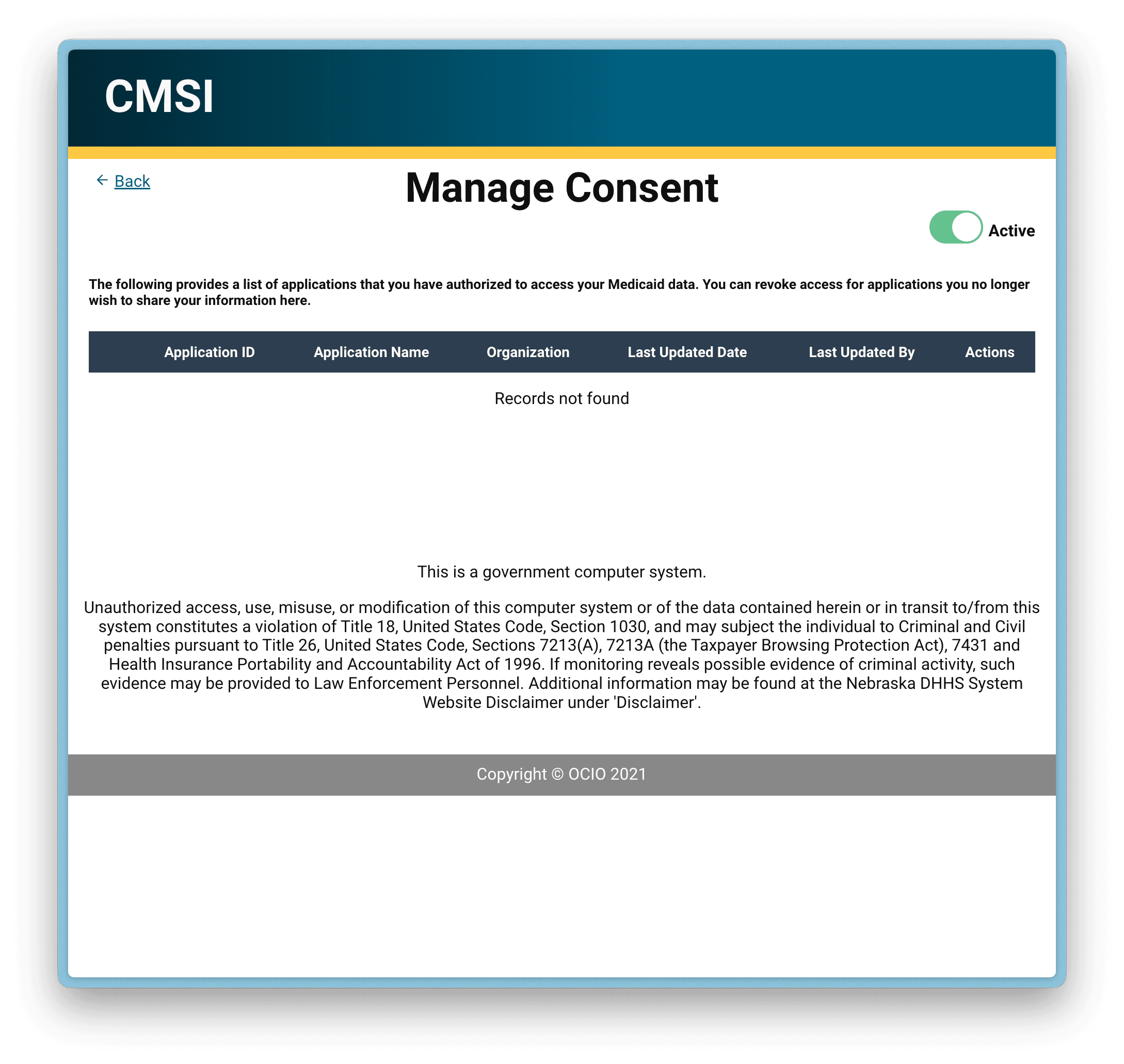 iServe Portal - Authorized Apps