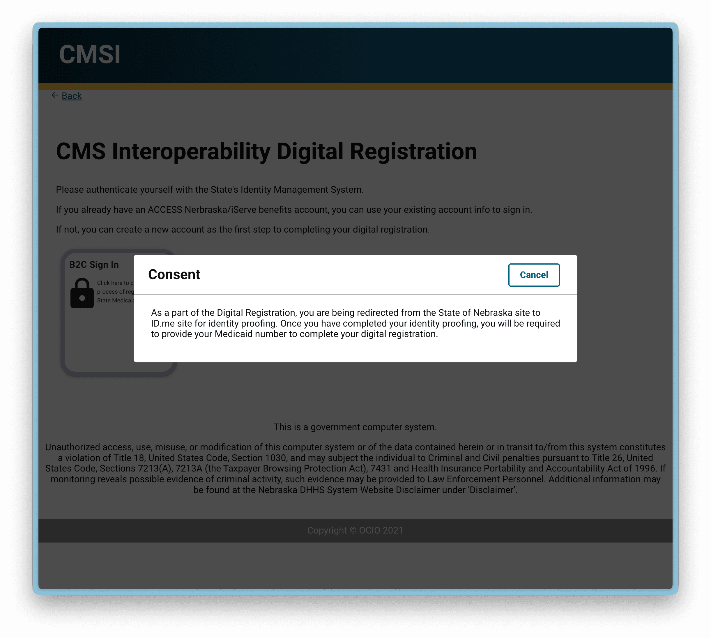 Nebraska Consent Message