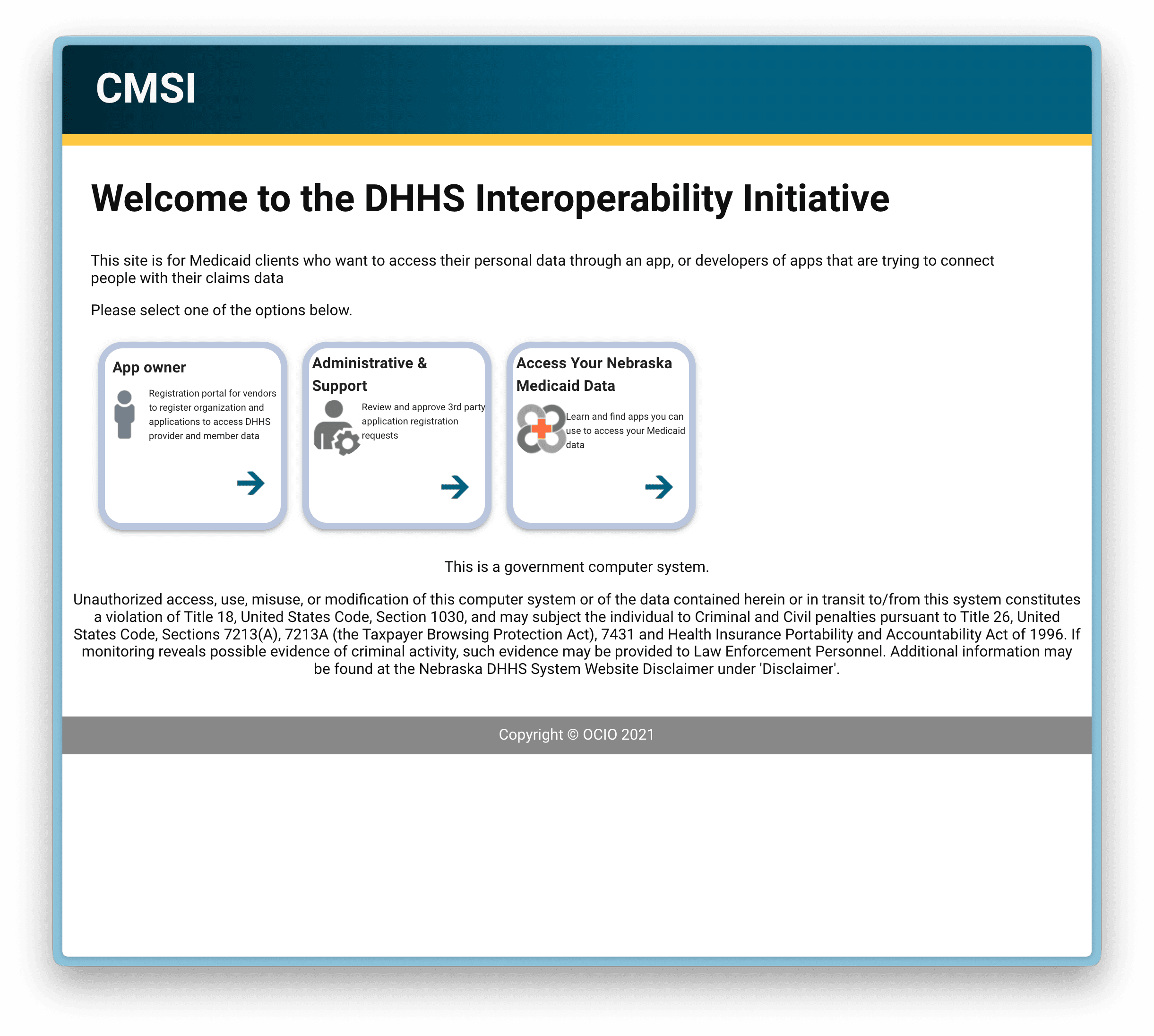 Nebraska iServe Homepage