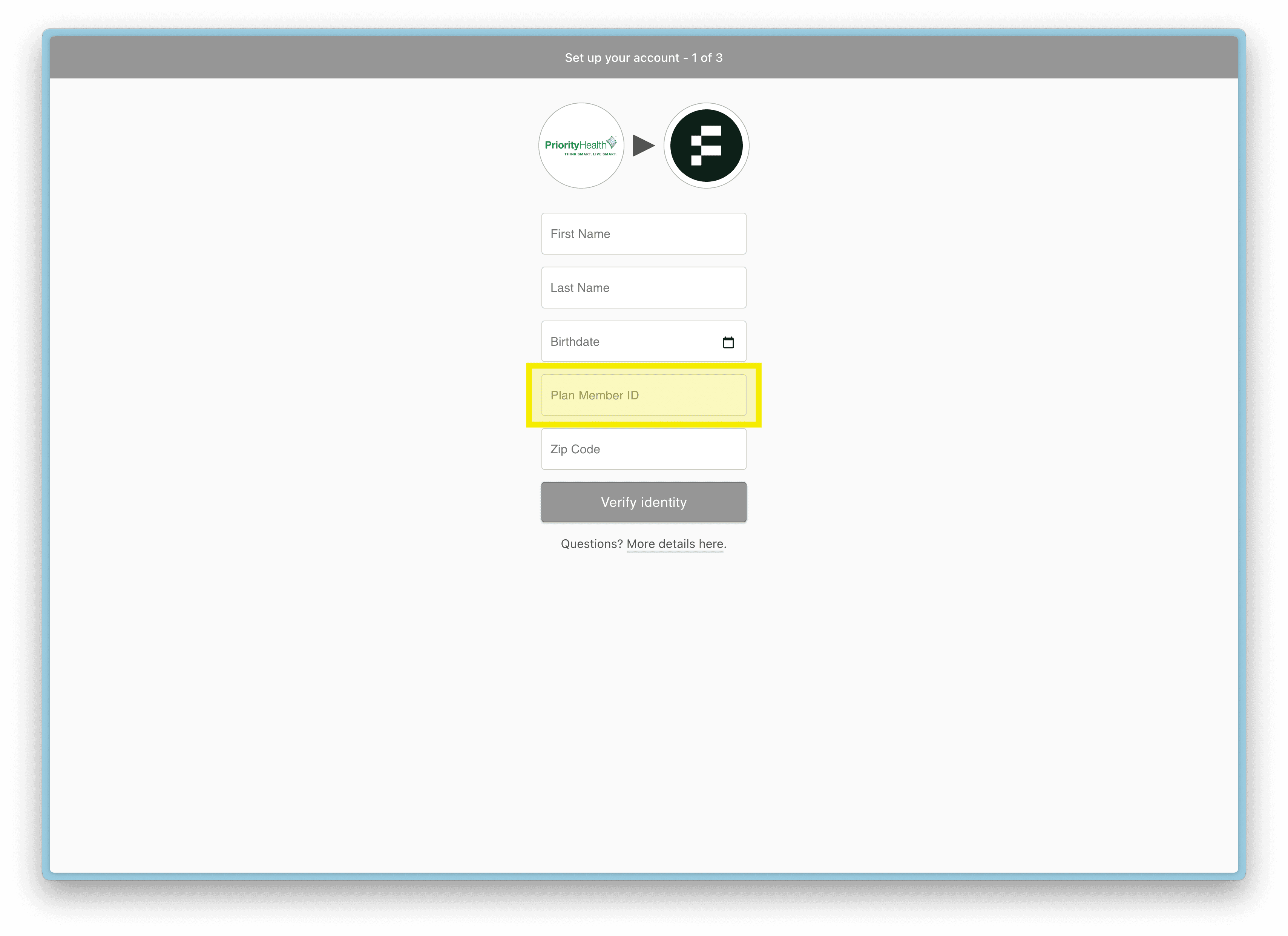 Priority Health 1Up Verification