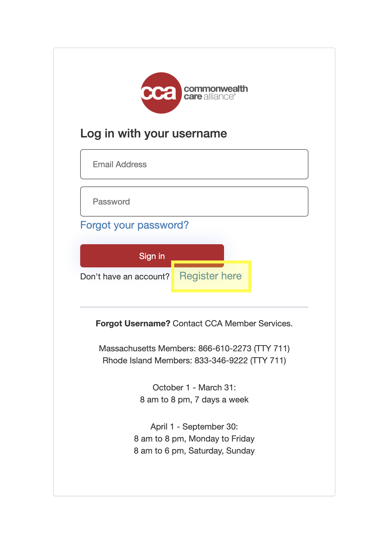 Commonwealth Care Alliance Patient Access API Registration