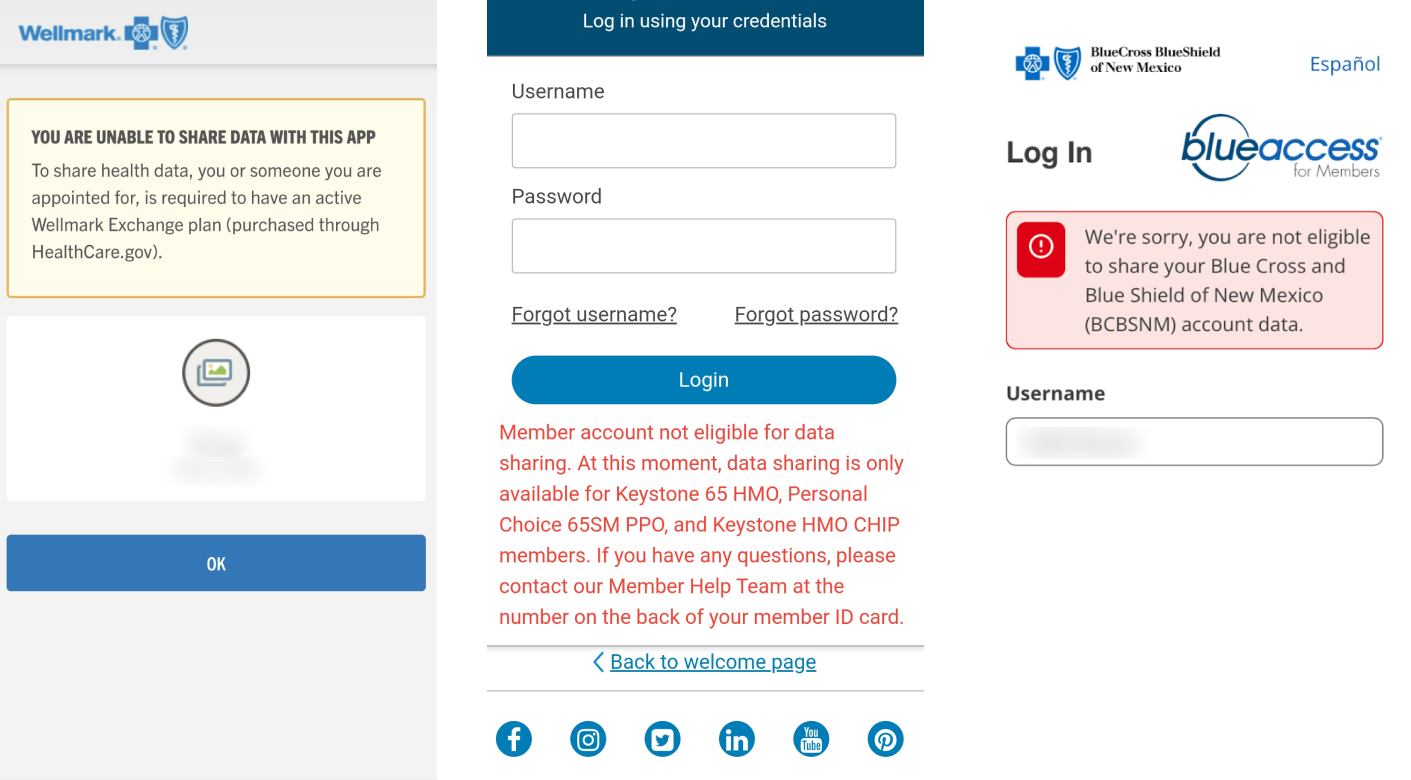 Patient Access API Unsupported Plan
