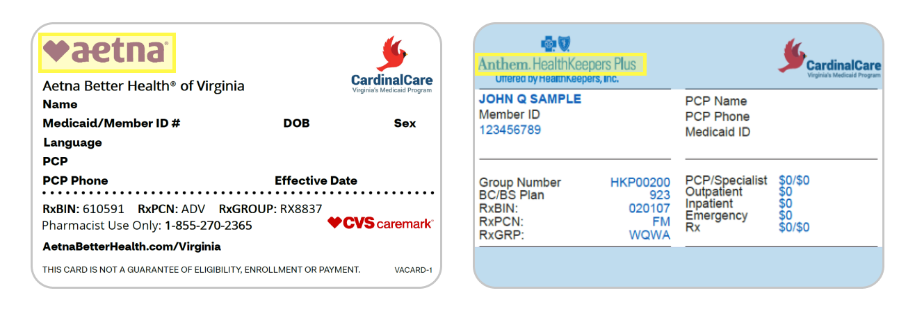 Flexpa Docs State Medicaid Managed Care Organization (MCO) Insurance Card Examples